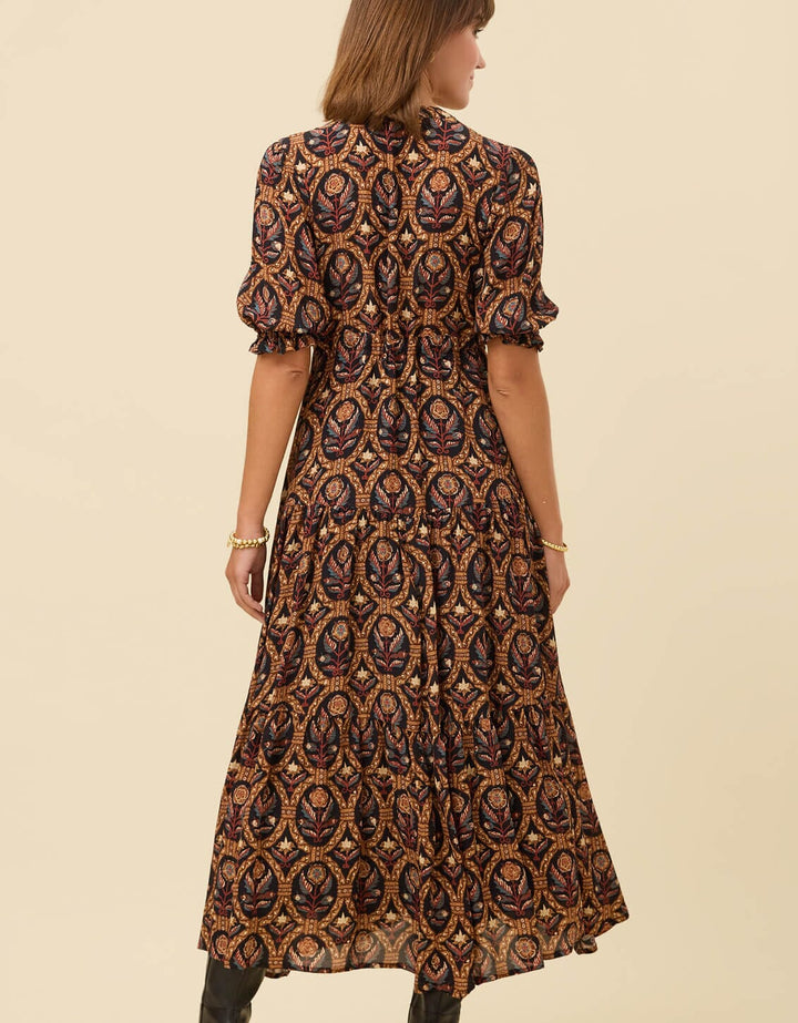 Lynette Midi Dress - Guerard Estate Floral Black Womens Dress Spartina 