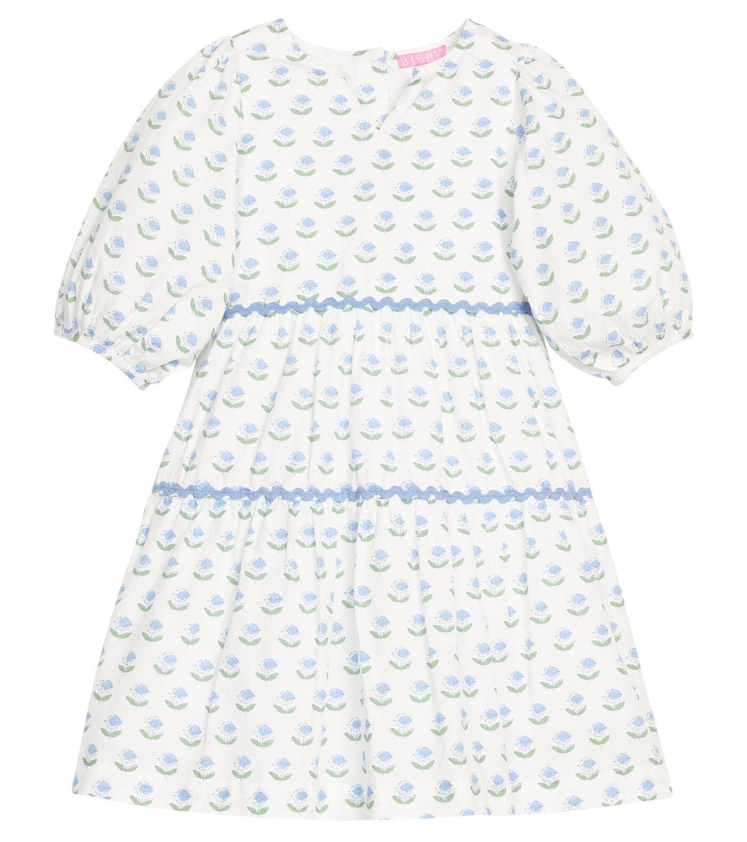 Madaket Dress - Blue Tulip Block Print Girl Dress Bisby 