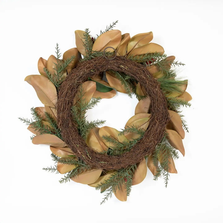 Magnolia Festive Holiday Wreath - 24" Wreaths & Garlands Mills Floral 