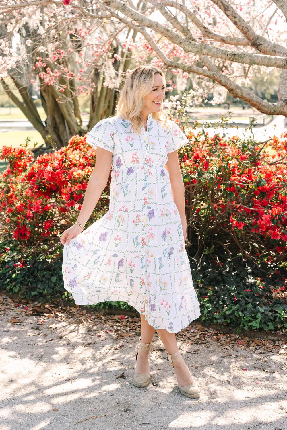 Magnolia Flutter - Botanical Library Womens Dress Victoria Dunn 