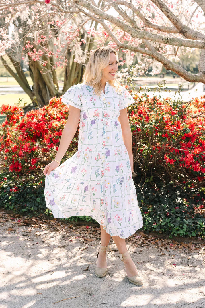 Magnolia Flutter - Botanical Library Womens Dress Victoria Dunn 