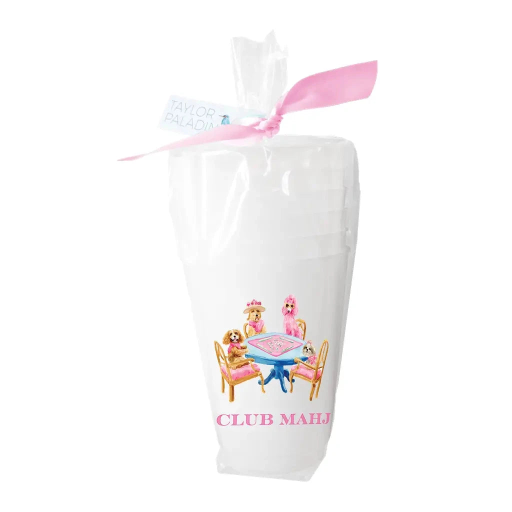 Mahjong Dogs Frosted Cup - Set of 6 Shatterproof Cups Taylor Paladino 