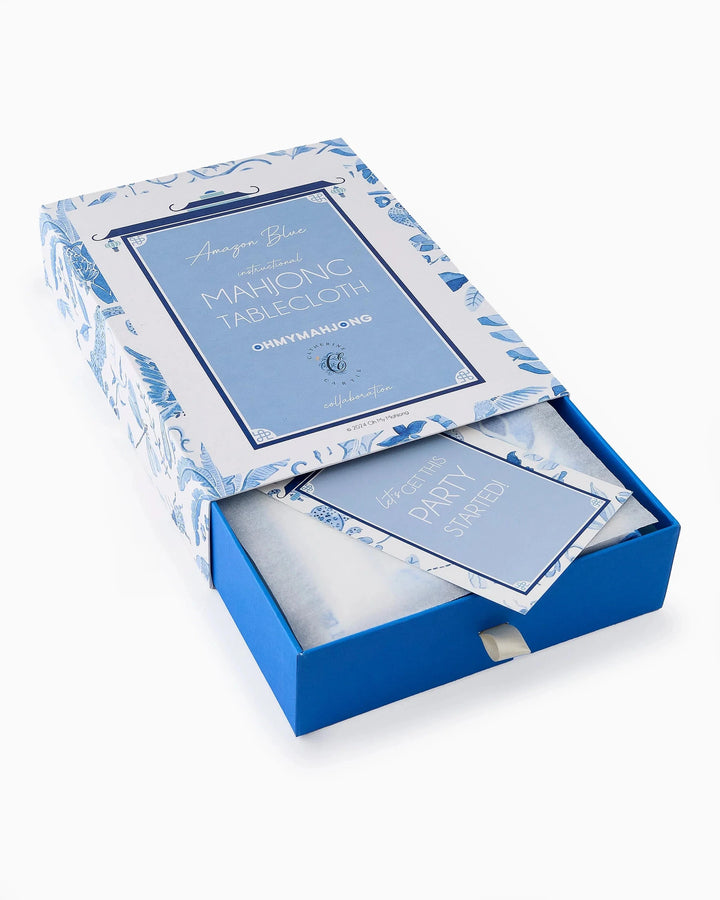 Mahjong Instructional Tablecloth - Amazon Blue Game Oh My Mahjong 