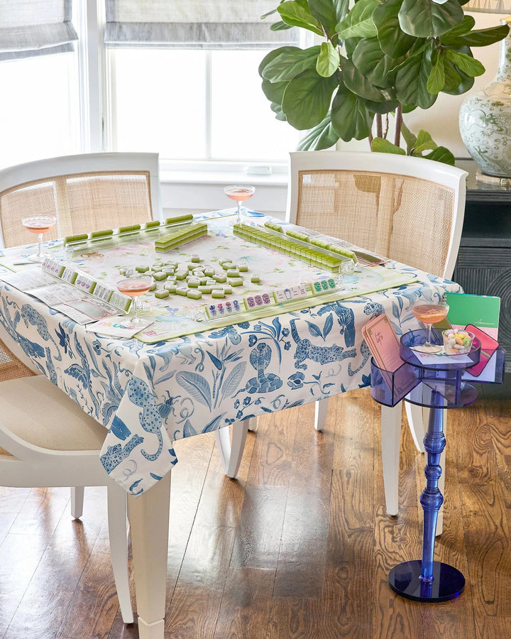 Mahjong Instructional Tablecloth - Amazon Blue Game Oh My Mahjong 