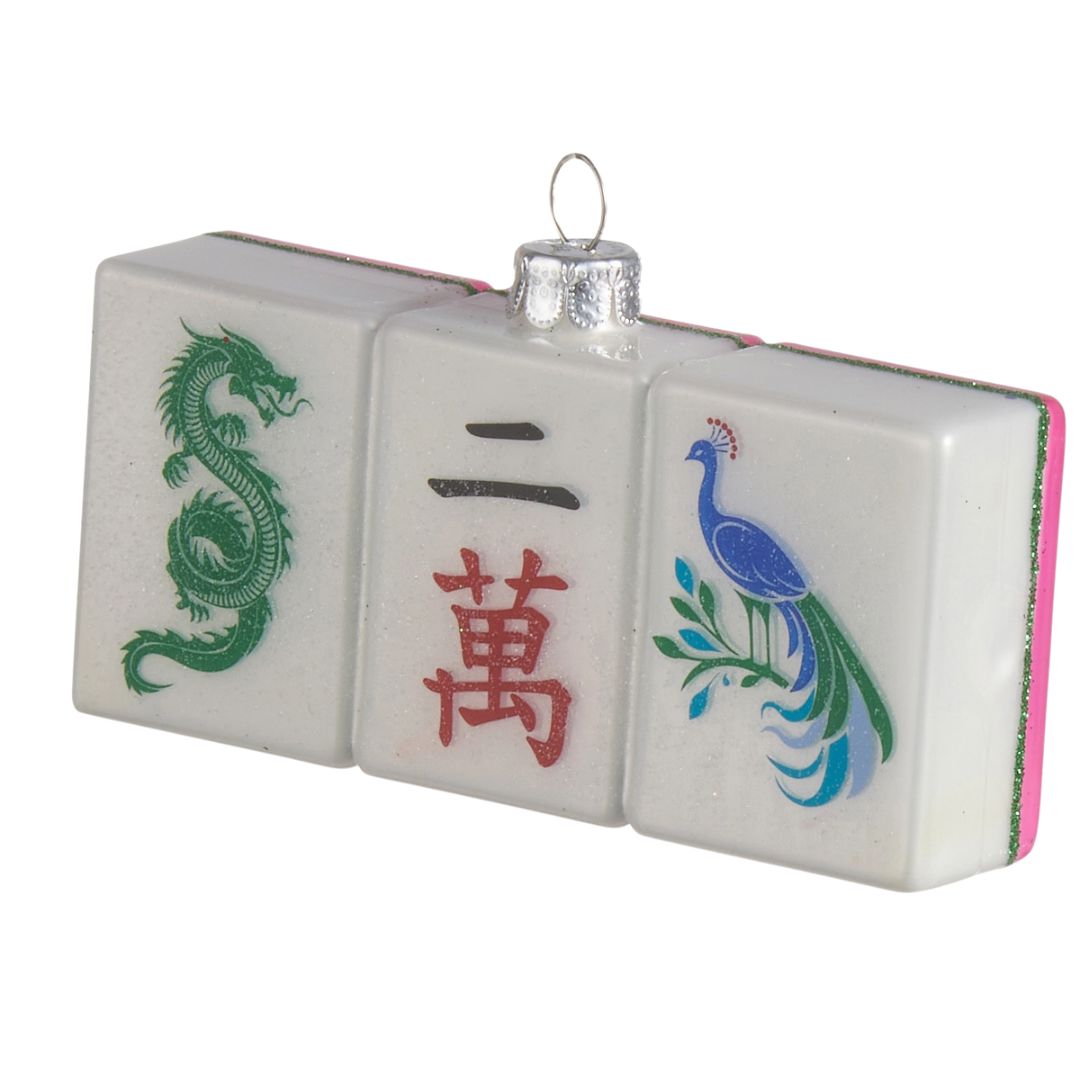 Mahjong Ornament Christmas Ornament RAZ Green Dragon 