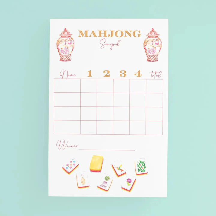 Mahjong Scorecard Pad - Sunset Tiles Stationery Taylor Paladino 