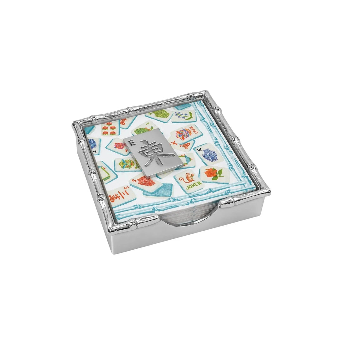 Mahjong Tile Bamboo Napkin Box Cocktail Napkins Mariposa 