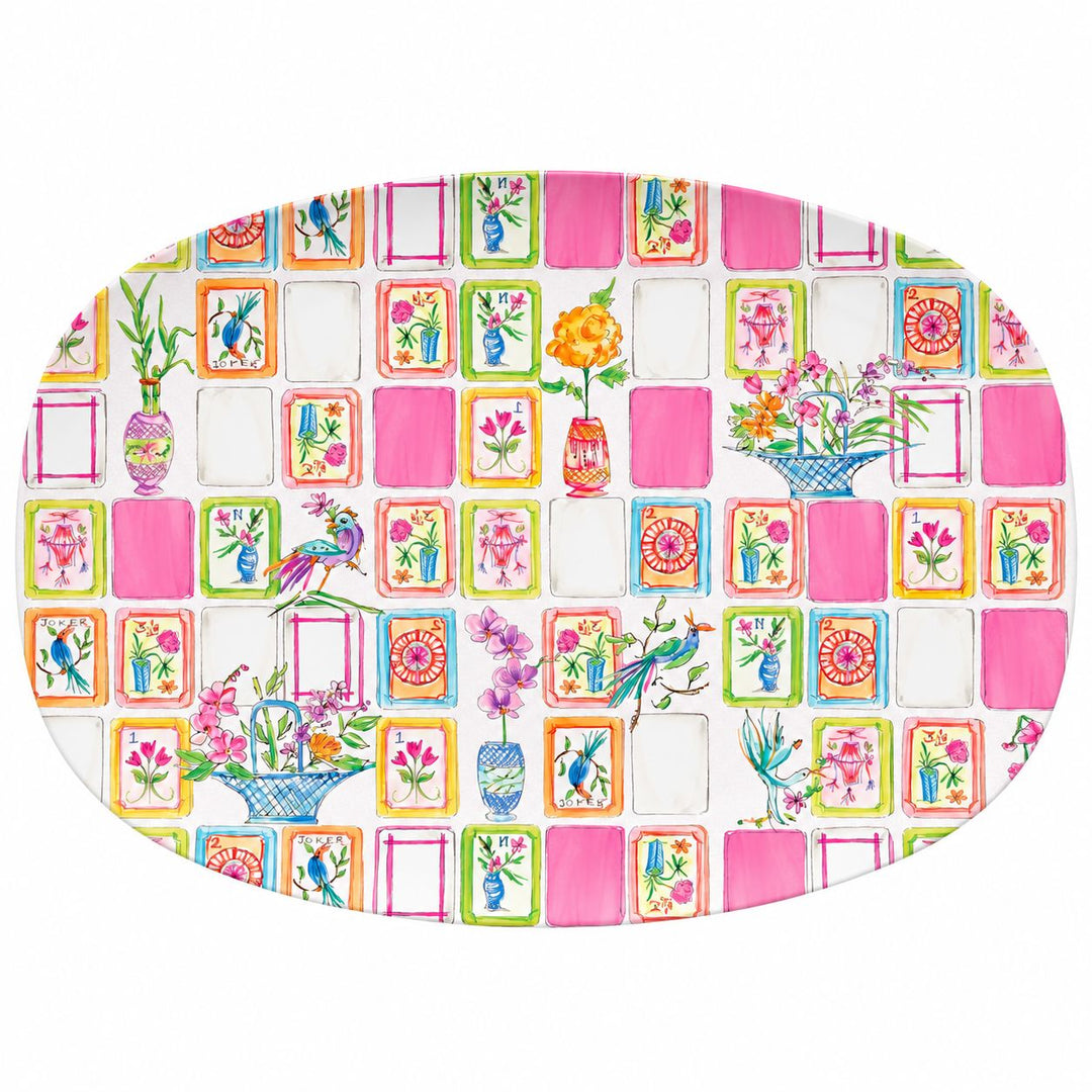 Mahjong Tile Polymer Platter Serving Piece Mariposa 