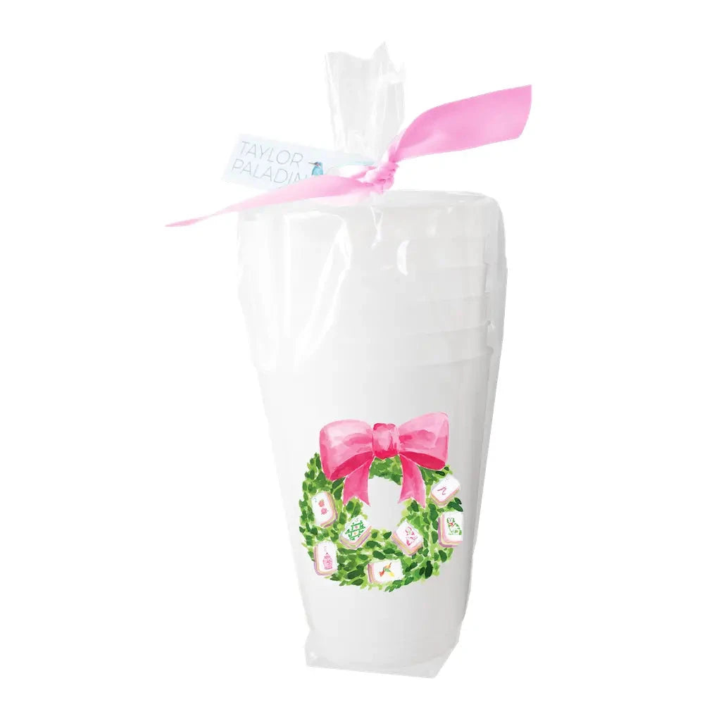 Mahjong Wreath Frosted Cup - Set of 8 Shatterproof Cups Taylor Paladino 