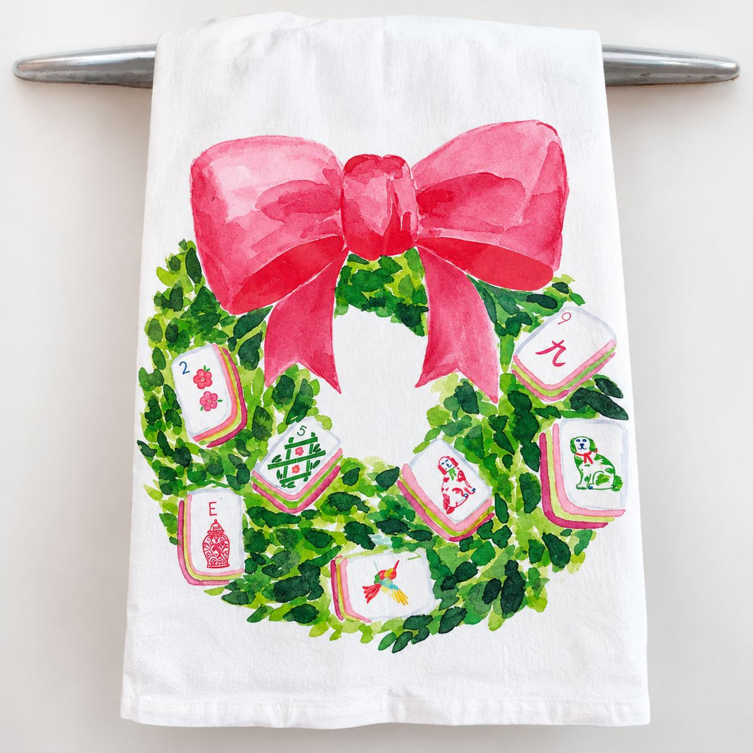 Mahjong Wreath Tea Towel Kitchen Towel Taylor Paladino 