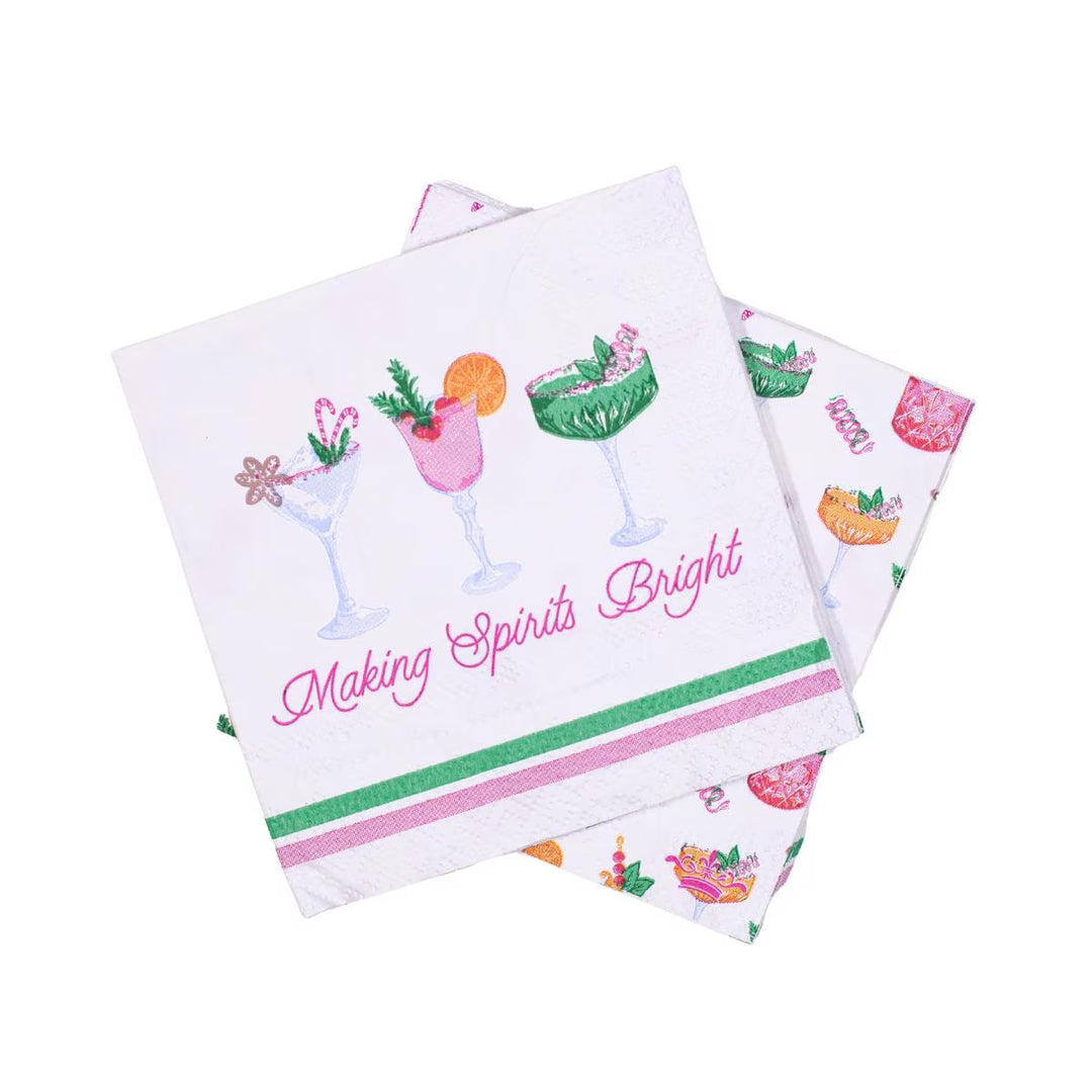 Making Spirits Bright Cocktail Napkins - Set of 20 Cocktail Napkins The Royal Standard 