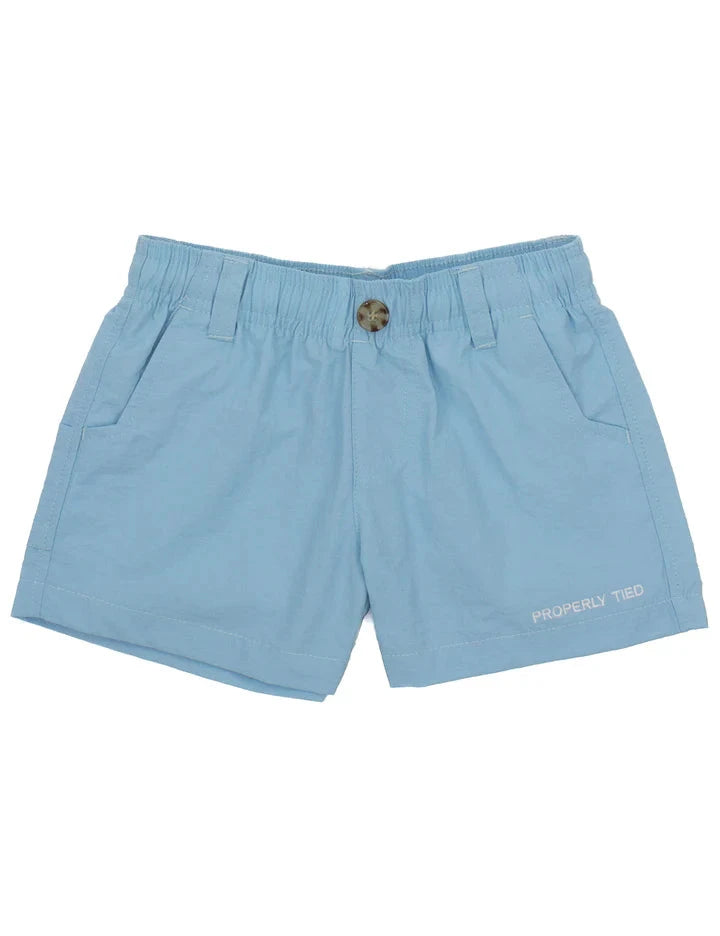 Mallard Shorts - Aqua Boy Shorts Properly Tied 