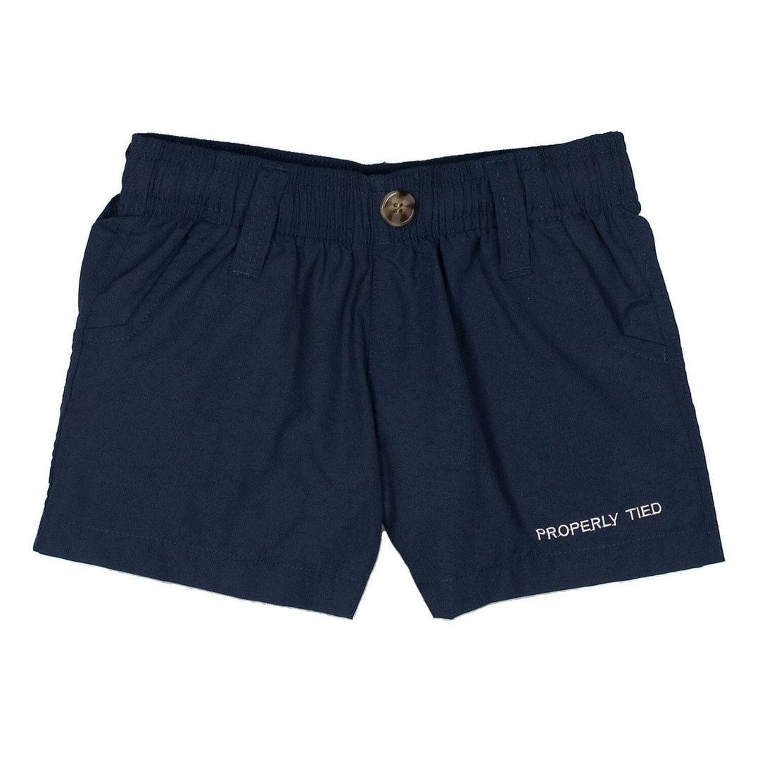 Mallard Shorts - River Blue Boy Shorts Properly Tied 