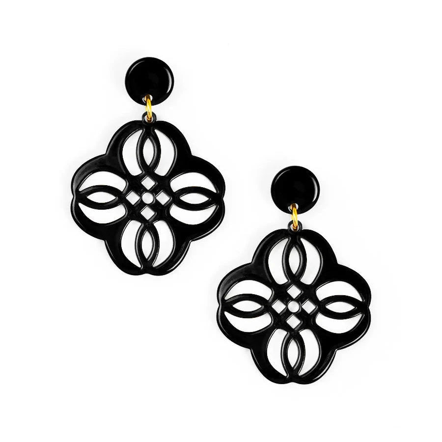 Mandala Pendant Drop Earrings Womens Earrings Zenzii Jewelry Black 
