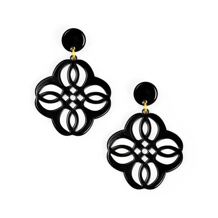 Mandala Pendant Drop Earrings Womens Earrings Zenzii Jewelry Black 