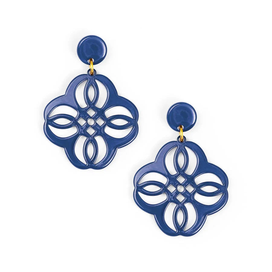 Mandala Pendant Drop Earrings Womens Earrings Zenzii Jewelry Navy 