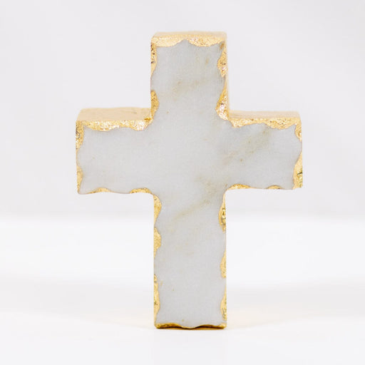 Marble Cross with Gold Decor Decor The Royal Standard 