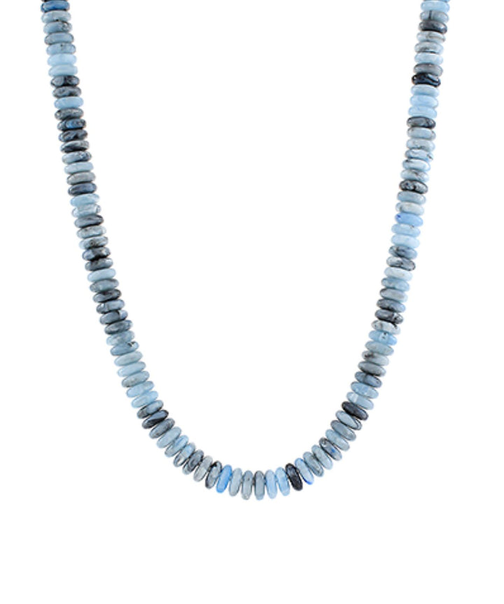 Marble Disk Bead Necklaces Womens Necklace Golden Stella Blue 