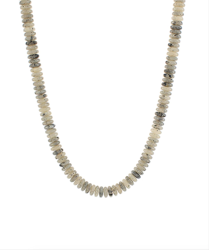 Marble Disk Bead Necklaces Womens Necklace Golden Stella Grey 