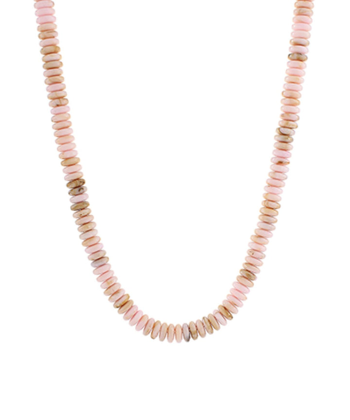 Marble Disk Bead Necklaces Womens Necklace Golden Stella Light Pink 