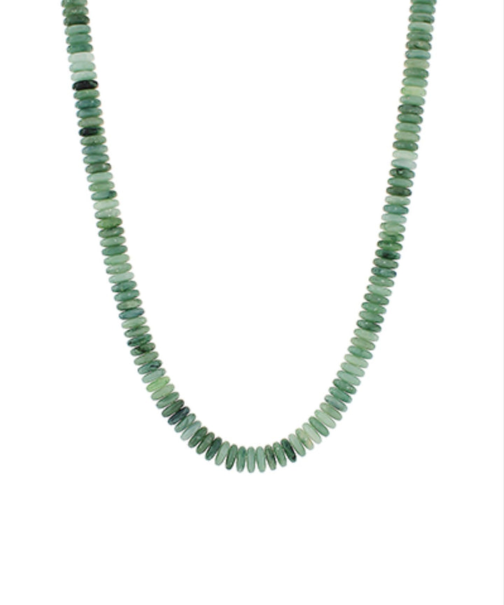 Marble Disk Bead Necklaces Womens Necklace Golden Stella Olive 
