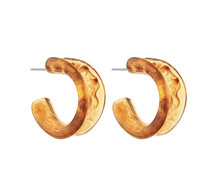 Marble Geometric Hoops Womens Earrings Golden Stella 