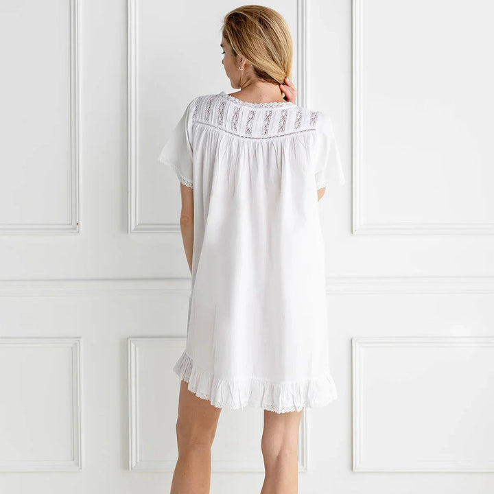 Margaret White Cotton Nightgown Women's Nightgown Jacaranda Living 