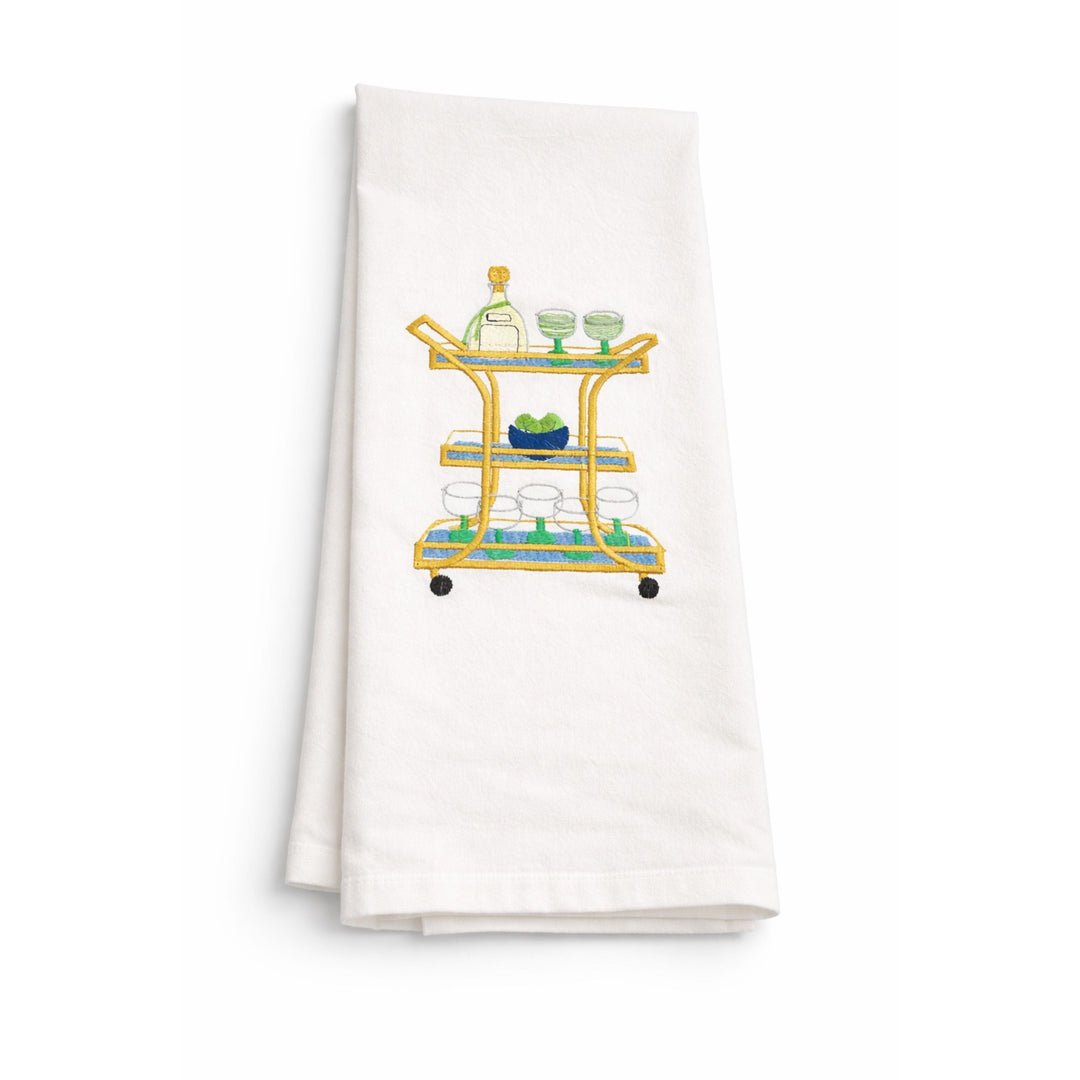 Margarita Bar Cart Tea Towel Kitchen Towel Vibrantly Blue 