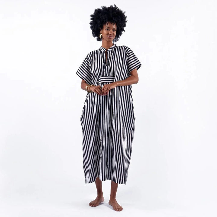 Margot Striped Kaftan - Black and White Womens Cover Up Ink and Alloy 