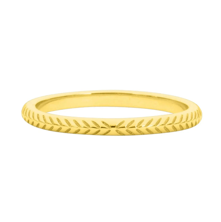 Marjorie Etched Band Ring - Gold Womens Ring FYB 