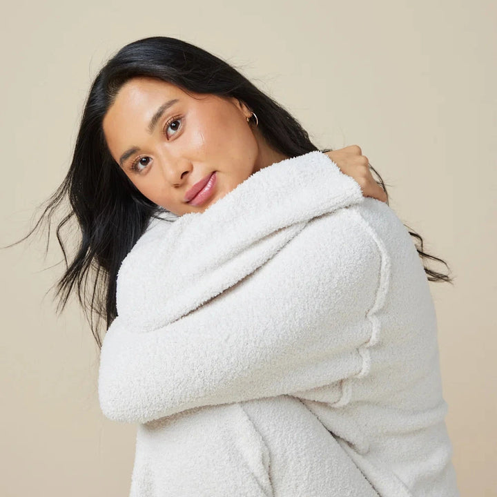 Marshmallow Reverse Crew Neck Lounge Set - Almond Loungewear Softies 