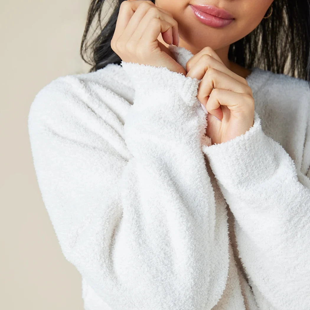 Marshmallow Reverse Crew Neck Lounge Set - Almond Loungewear Softies 