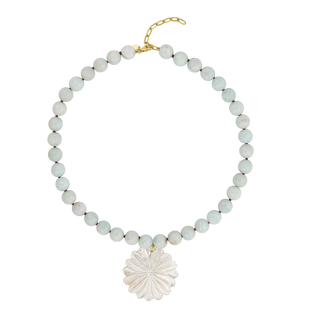 Martha Flower Necklace - Amazonite Womens Necklace FYB 