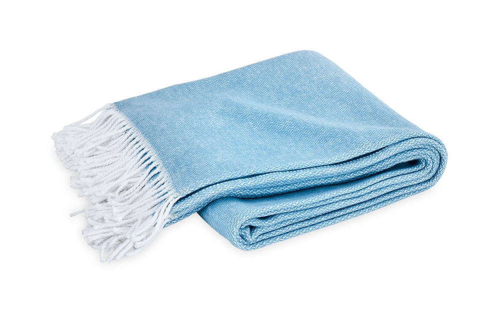 Matouk Pezzo Throw Blanket Throws Lands Down Under Cerulean 