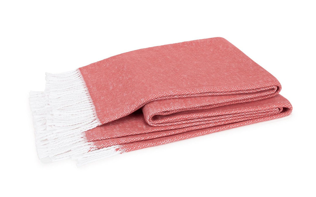 Matouk Pezzo Throw Blanket Throws Lands Down Under Deep Coral 