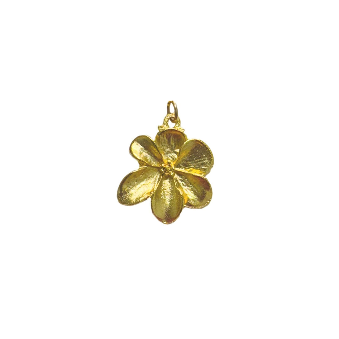Matte Gold Flower Charm Necklace Charm Knotty Bling 