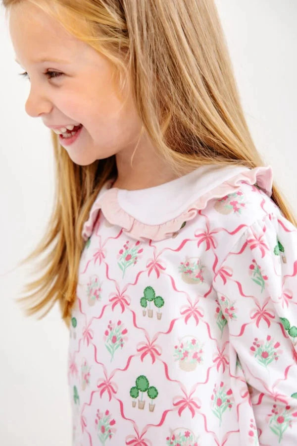 Maude's Ruffle Cassidy Comfy Crewneck - Boxwoods & Bows Girl Sweater Beaufort Bonnet 