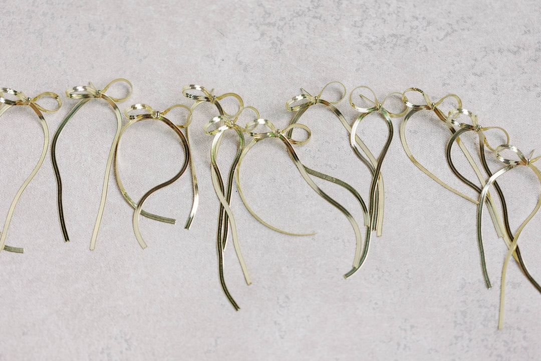 Maxi Gold Duster Bow Earrings Womens Earrings St Armands Designs of Sarasota 