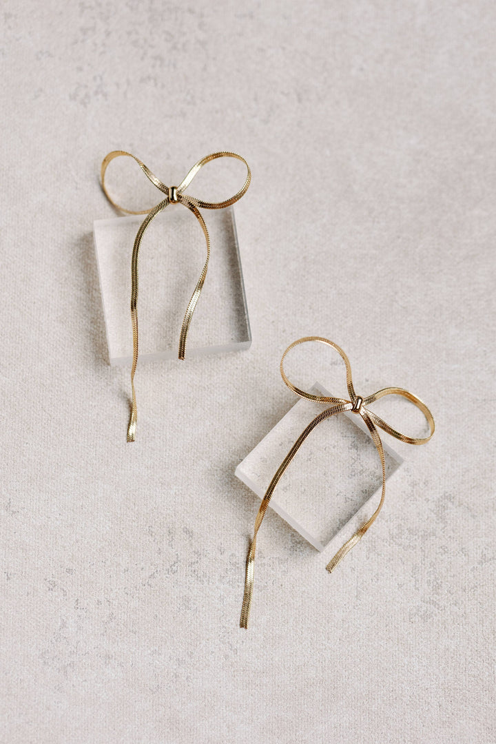 Maxi Gold Duster Bow Earrings Womens Earrings St Armands Designs of Sarasota 