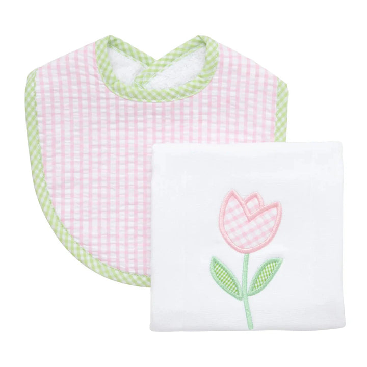 Med Bib and Burp Set Burp Cloths 3 Marthas Tulips 