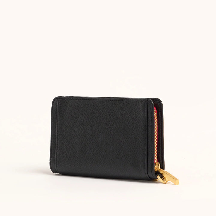 Bryant Leather Wallet - Black with Red