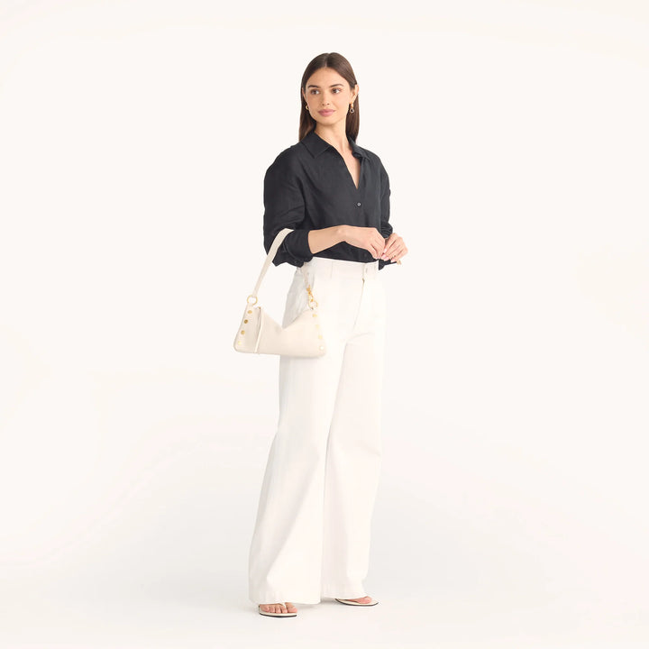 Kyle Leather Shoulder Bag - Calla Lily White