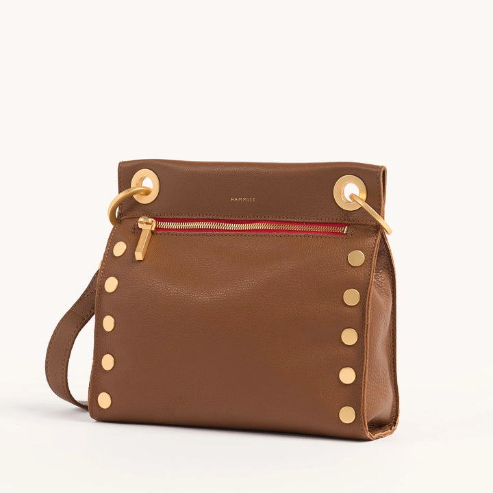 Tony Medium Leather Crossbody Bag - Mahogany Pebble