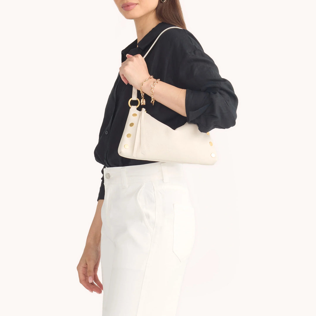 Kyle Leather Shoulder Bag - Calla Lily White