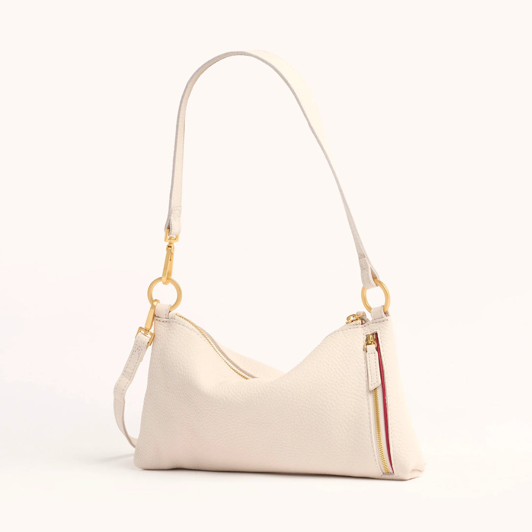 Kyle Leather Shoulder Bag - Calla Lily White