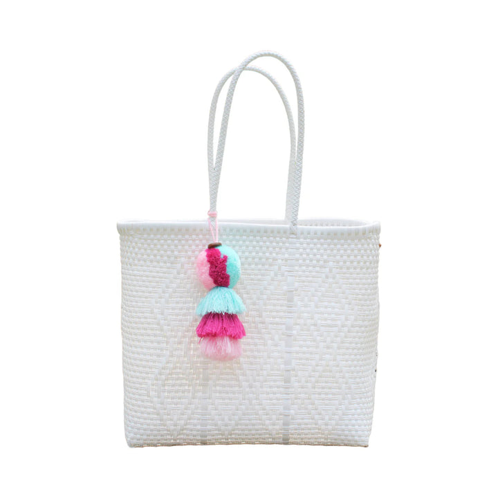 Medium - Cocoles All White Citron Tote Beach Bag Squeeze De Citron 