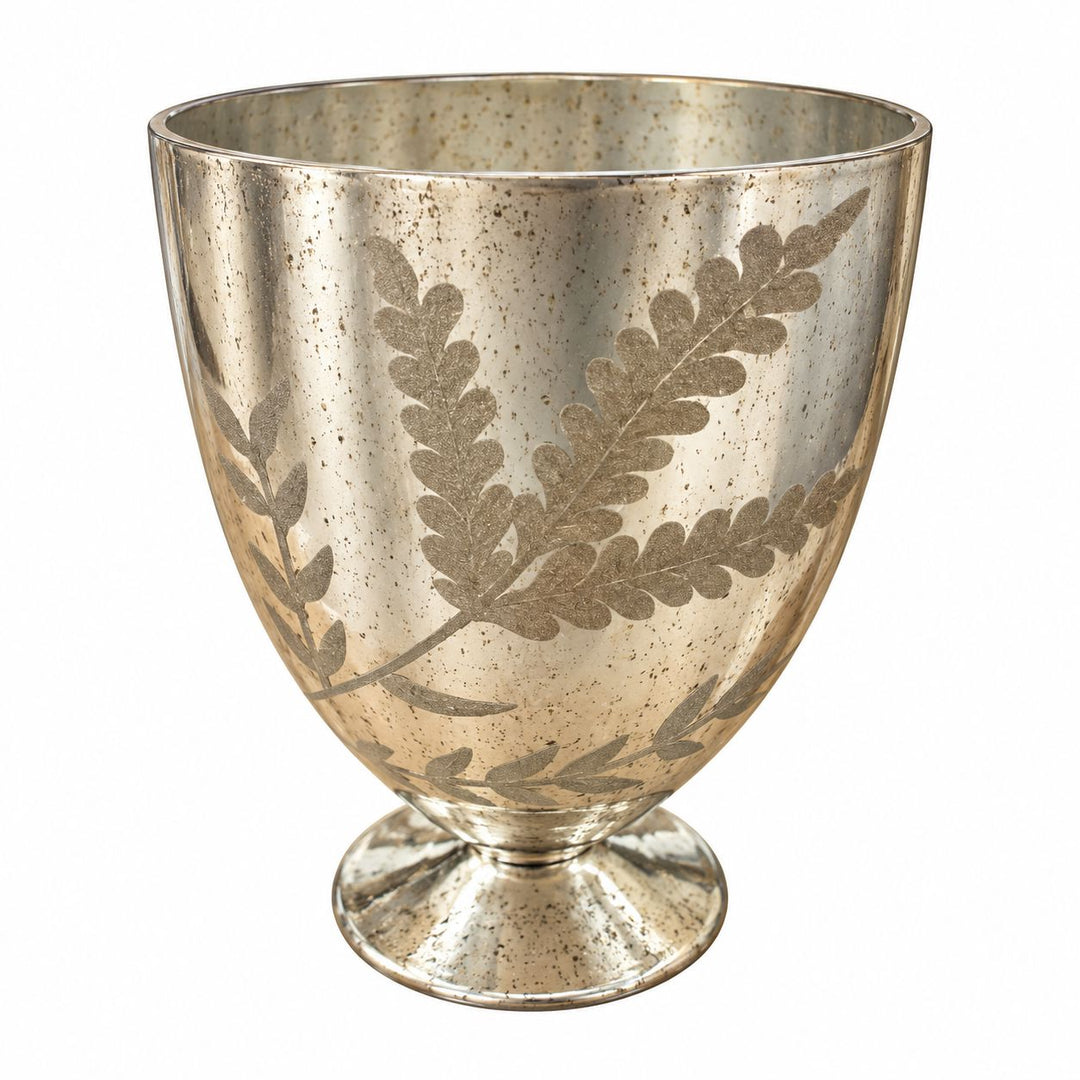 Medium Copper Etched Mercury Glass Footed Vase Vase Creative Co-Op 