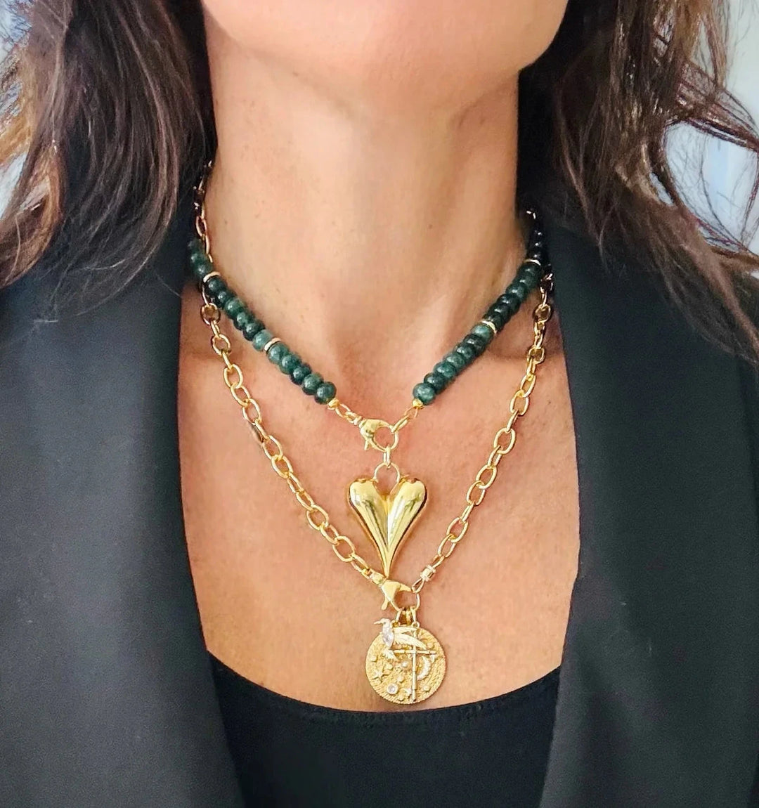 Medium Gold Rolo Chain Womens Necklace Shiver and Duke 