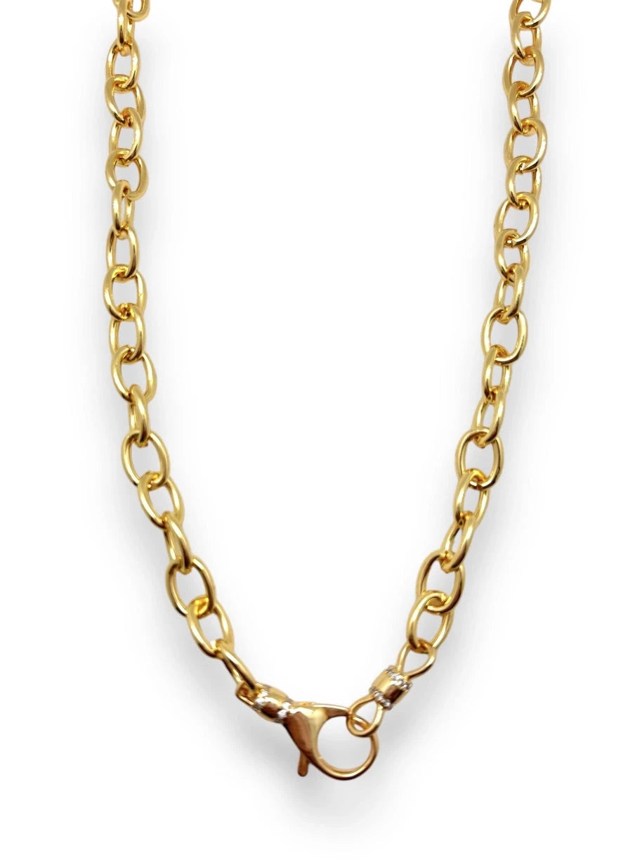 Medium Gold Rolo Chain Womens Necklace Shiver and Duke 