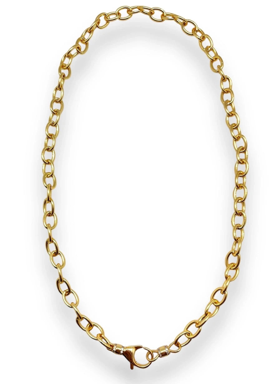 Medium Gold Rolo Chain Womens Necklace Shiver and Duke 